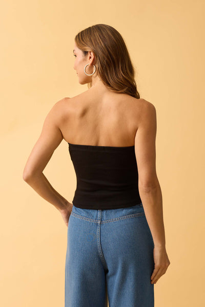 BLUSA TOMARA QUE CAIA RIBANA CANELADA PRETO