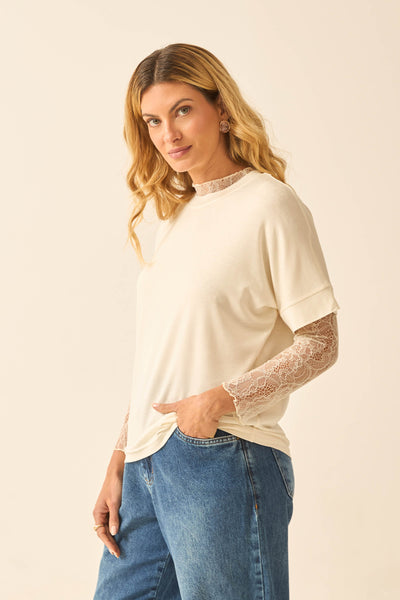 BLUSA SEGUNDA PELE RENDA FLORENÇA OFF