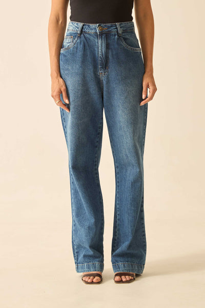 CALCA RETA JEANS MEDIO