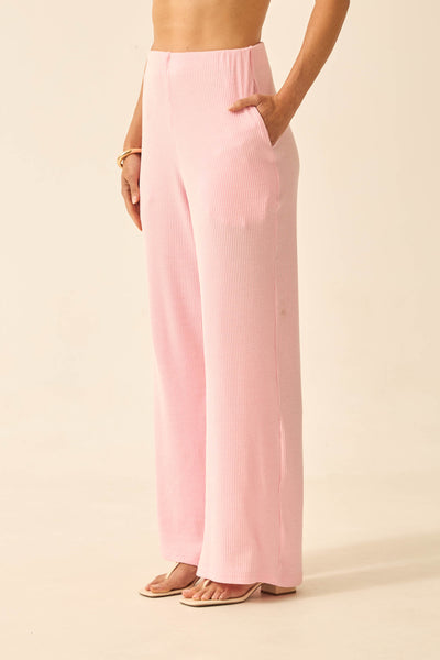 CALÇA PANTALONA CANELADO CONFORT ROSA QUARTZ