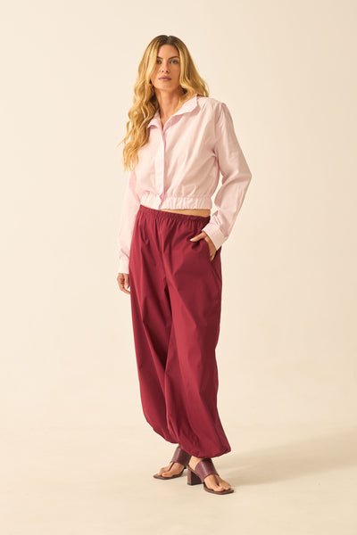 CAMISA JAQUETA COM GOLA POPELINE ROSA QUARTZ