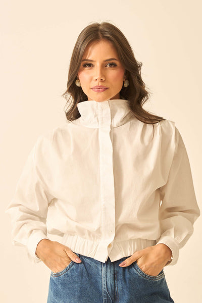 CAMISA JAQUETA COM GOLA POPELINE OFF