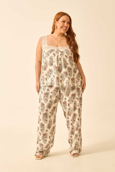CALÇA CENOURA PAISLEY FLORAL OFF