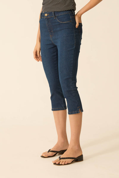 CALÇA CORSÁRIO JEANS ESCURO