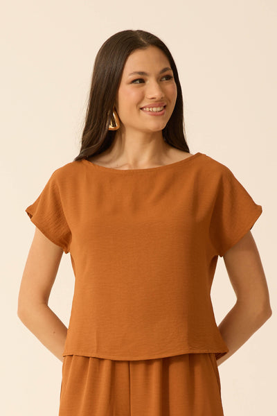 BLUSA MANGA JAPONESA DUNA CAFÉ CARAMEL