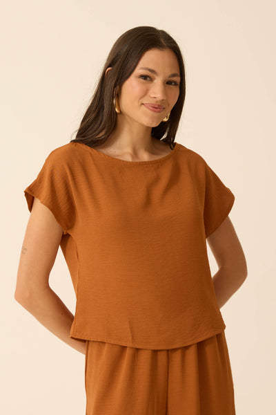 BLUSA MANGA JAPONESA DUNA CAFÉ CARAMEL