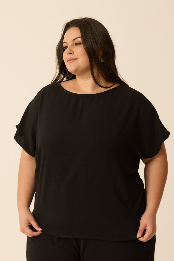BLUSA MANGA JAPONESA DUNA PRETO