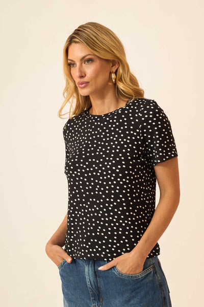 BLUSA COM MANGA CURTA VISCOLYCRA MINI POÁ