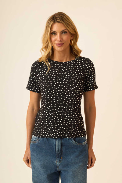 BLUSA COM MANGA CURTA VISCOLYCRA MINI POÁ