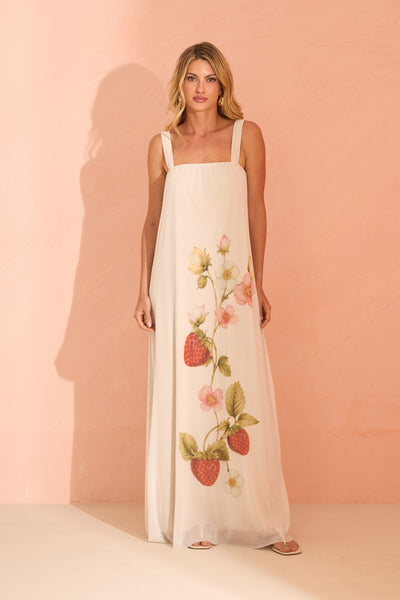 VESTIDO LONGO COM SUBLIMADO EM TULE OFF