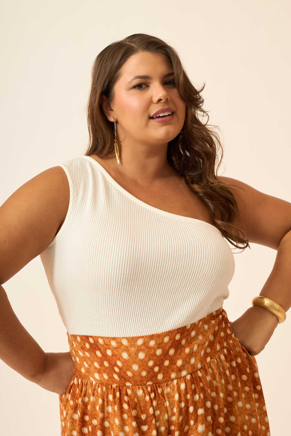 BLUSA UM OMBRO SÓ MALHA ONDAS OFF