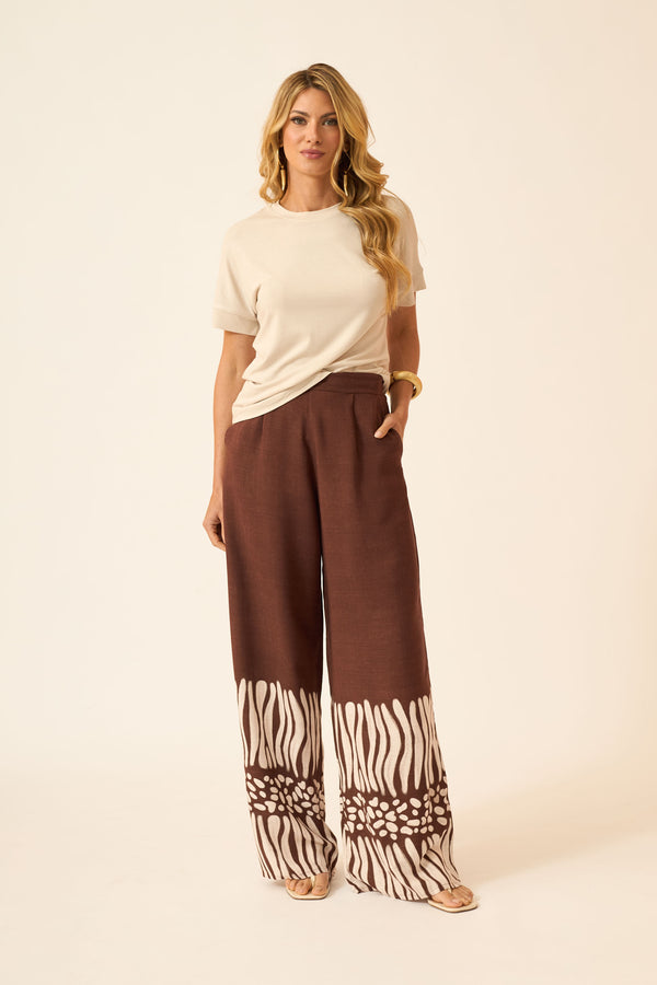 CALÇA RETA COM BOLSO AMANI