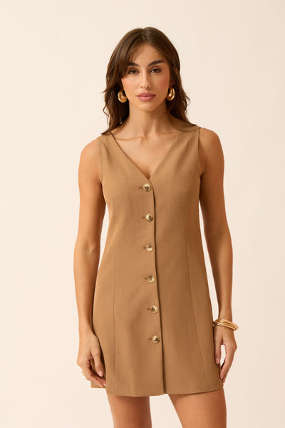 VESTIDO ALFAIATARIA SERENA CASTOR