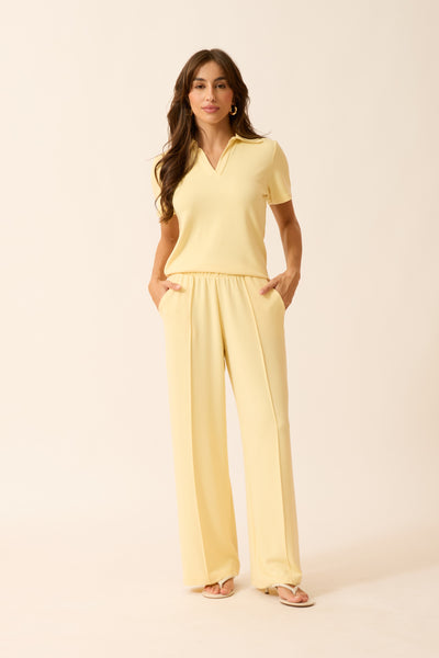 BLUSA POLO MODAL GENEBRA AMARELO MANTEIGA