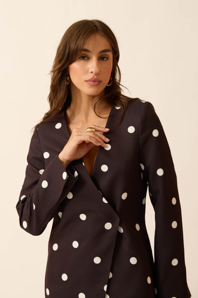 BLAZER CELINE POÁ PRETO E BRANCO