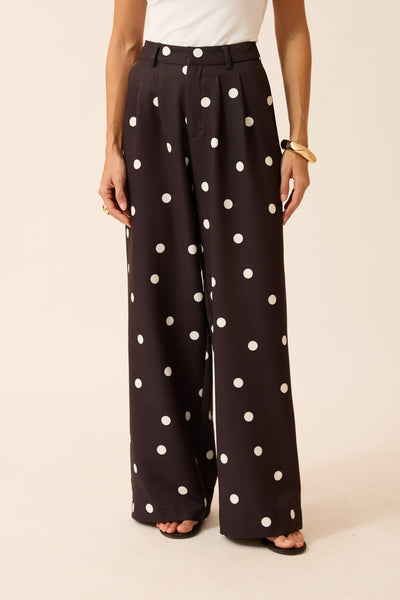 CALÇA ALFAIATARIA LIZ POÁ PRETO E BRANCO
