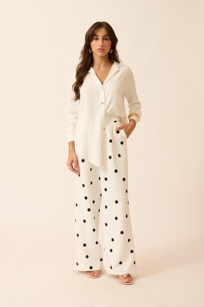 CALÇA ALFAIATARIA LIZ POÁ BRANCO E PRETO