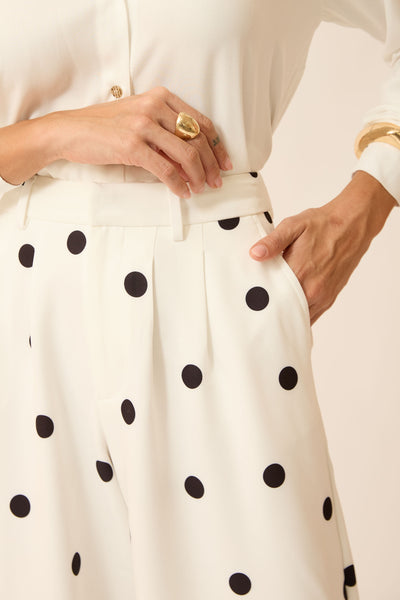 CALÇA ALFAIATARIA LIZ POÁ BRANCO E PRETO