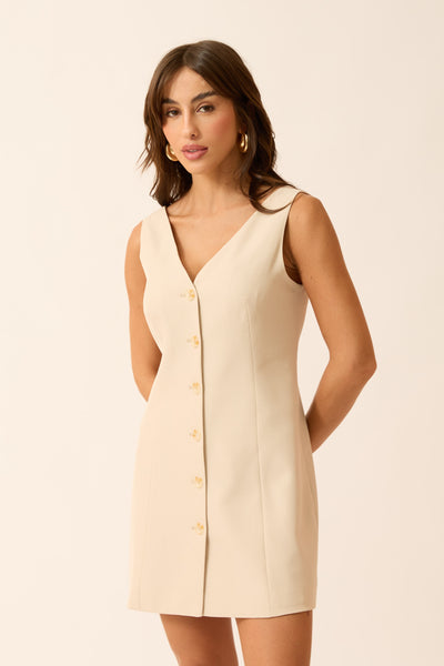 VESTIDO ALFAIATARIA SERENA AREIA
